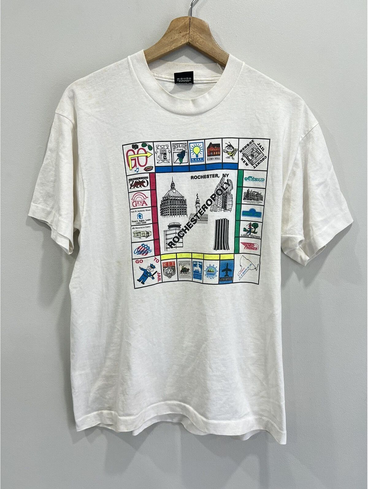 Vintage Rochesterpoly Monopoly Tee Shirt New York Ny
